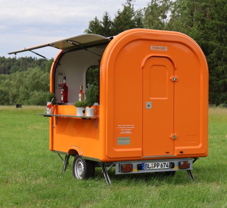 Mobiler Barwagen Anhänger für Hochzeiten, Sektempfänge und Events – stilvolle mobile Bar für Getränke und Cocktails